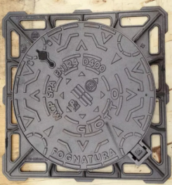 Cast ductile iron square_round frame _ round cover